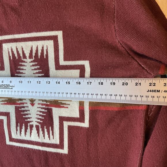 21 Men Sweatshirt Size XL Burgundy Geometric Long Sleeve Crew Neck Pullover Knit - Picture 5 of 9